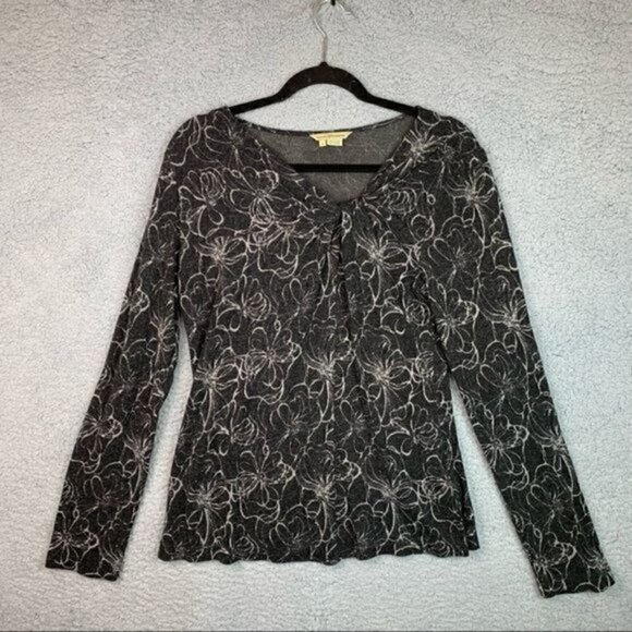 Royal Robbins Belle Rosa Twist Neck Grey White  Shirt Women's large - Picture 10 of 10